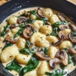 Creamy Spinach and Mushroom Gnocchi 4 Servings Easy Delicious