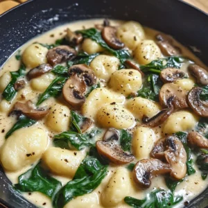Creamy Spinach and Mushroom Gnocchi 4 Servings Easy Delicious