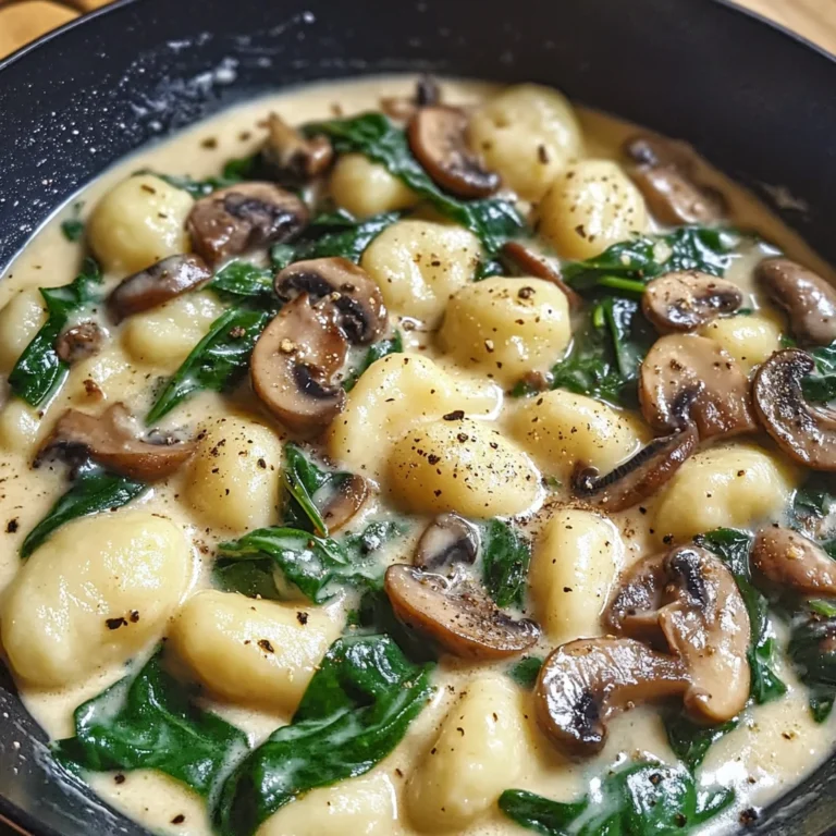 Creamy Spinach and Mushroom Gnocchi 4 Servings Easy Delicious