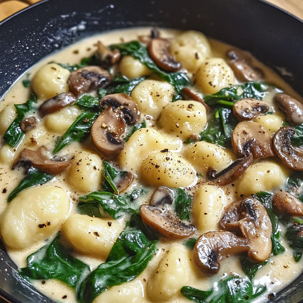 Creamy Spinach and Mushroom Gnocchi 4 Servings Easy Delicious