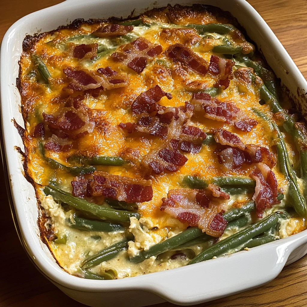 Decadent Cheesy Bacon Green Bean Casserole 30 Minutes Amazing
