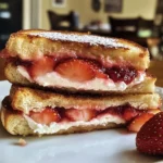 Fried Strawberry Cheesecake Sandwiches 4 Servings Amazing