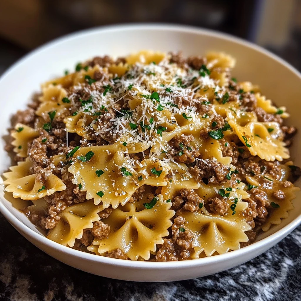 Garlic Beef Bowtie Pasta 30 Minutes Easy Delicious