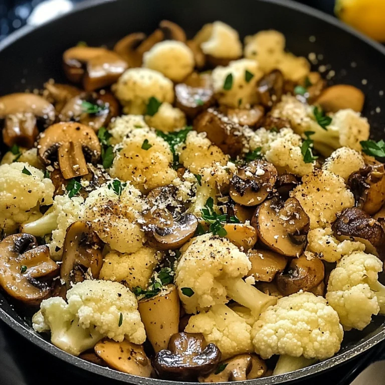 Garlic Cauliflower Mushroom Skillet 5 Steps Awesome Delicious