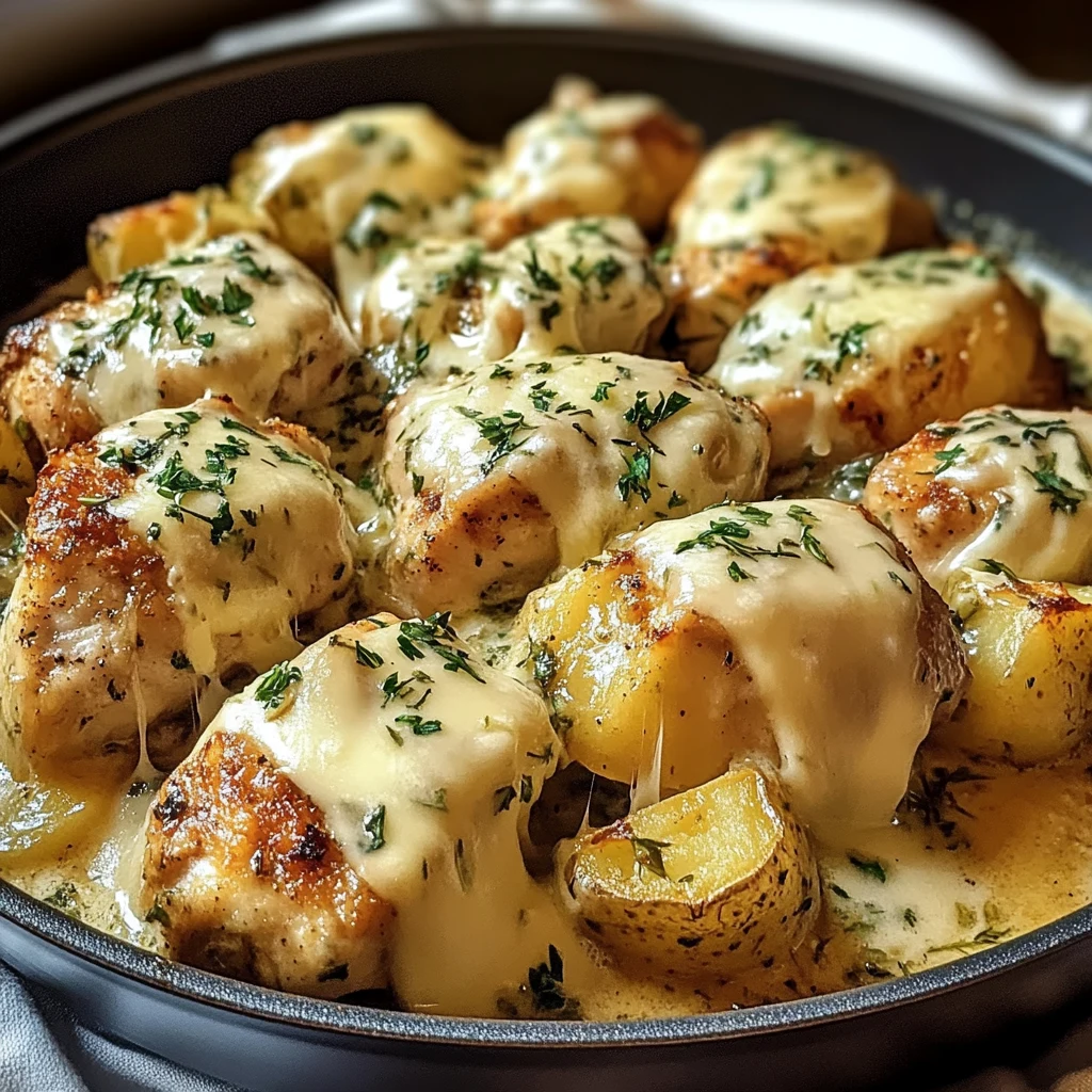 Garlic Cheesy Chicken and Potatoes 30 Minutes Amazing