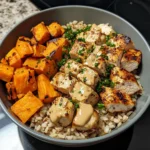Healthy Chicken and Sweet Potato Rice Bowl - 30 Minutes Easy Delicious
