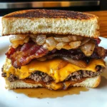 Loaded Bourbon Maple Bacon Cheeseburger Melt 4 Servings Awesome Delicious