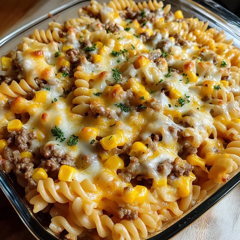 Loaded Cheddar Ranch Beef and Sweet Corn Rotini Bake - 30 Minutes Delicious