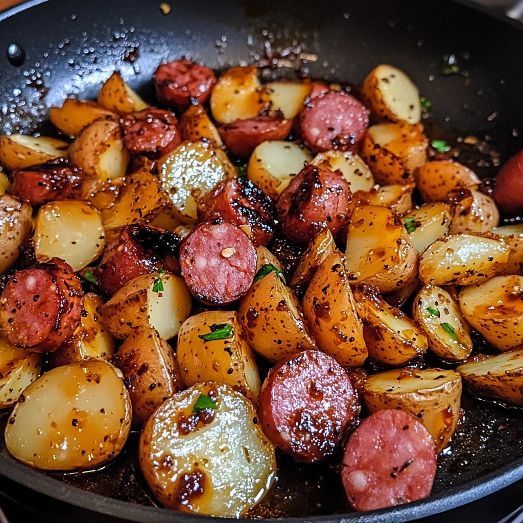 One-Pan Honey Garlic Kielbasa and Potatoes - 30 Minutes Easy Delicious