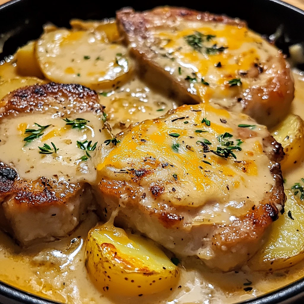 Pork Chops with Scalloped Potatoes 5 Steps Easy Delicious