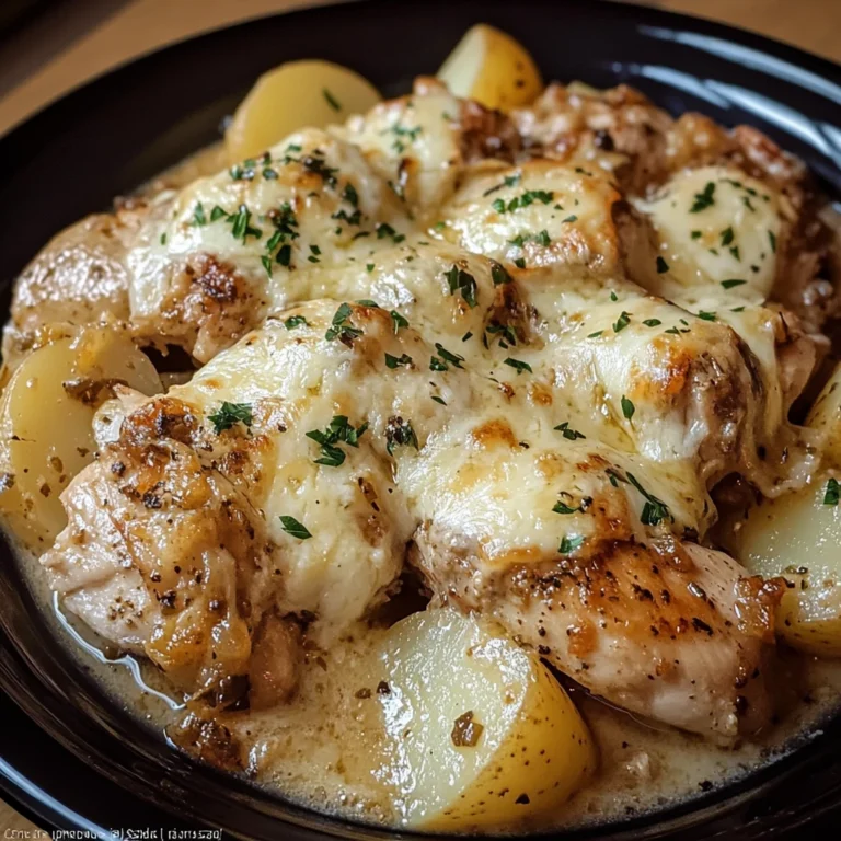 Slow Cooker Garlic Parmesan Chicken and Potatoes 5 Steps Easy Delicious
