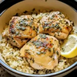 Slow Cooker Lemon Herb Chicken and Rice 4 Servings Easy Delicious