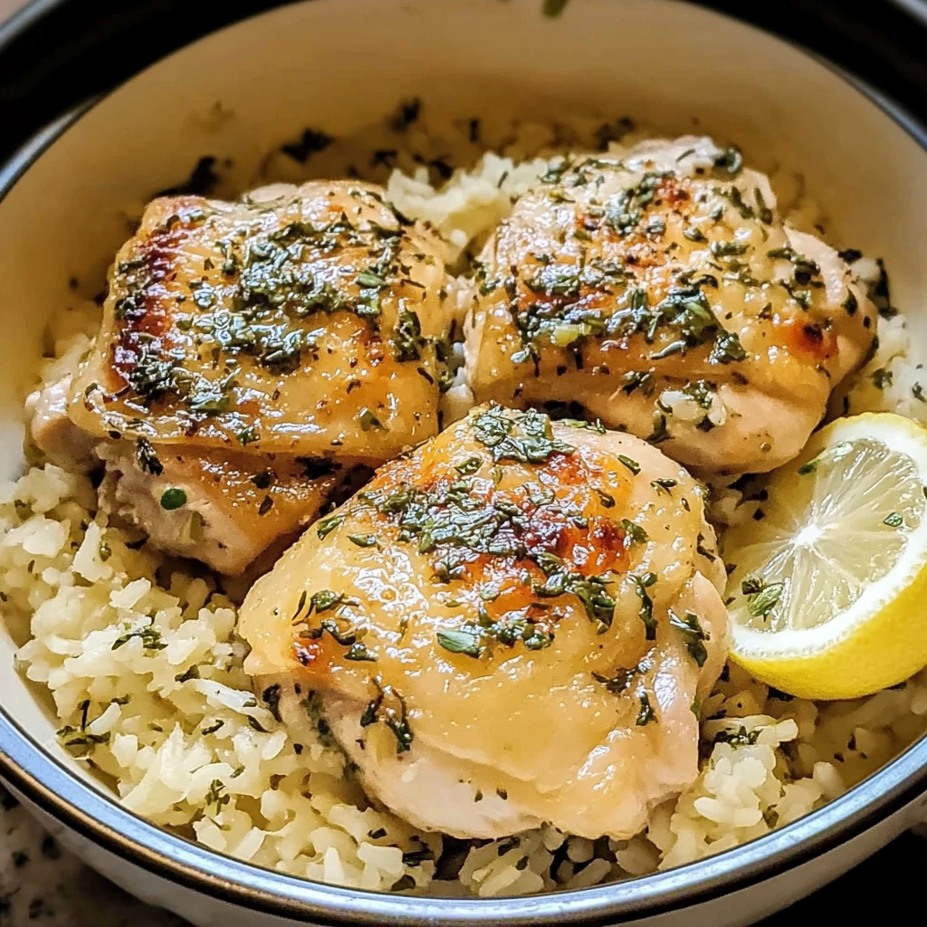 Slow Cooker Lemon Herb Chicken and Rice 4 Servings Easy Delicious