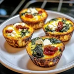 Spinach Feta and Sun-Dried Tomato Egg Muffins 4 Servings Awesome Delicious