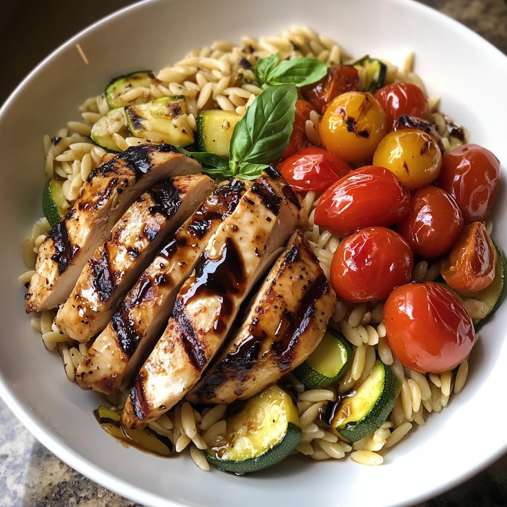 Balsamic Chicken & Veggie Orzo 30 Minutes Easy Delicious