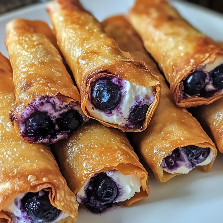 Blueberry Cream Cheese Egg Rolls Recipe 4 Servings Easy Delicious