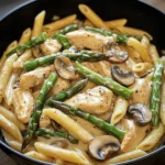 Chicken Penne with Creamy Mushroom and Asparagus 30 Minutes Ultimate Delicious