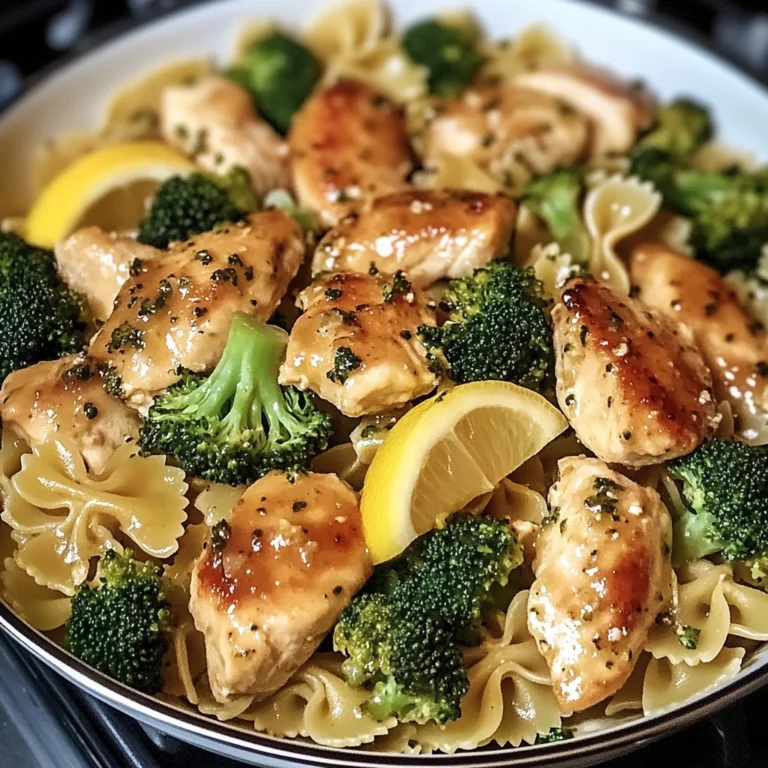 Cowboy Butter Lemon Bowtie Chicken with Broccoli Recipe
