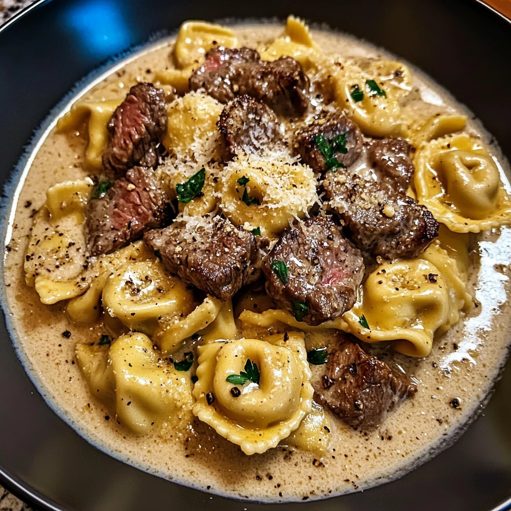Cracked Garlic Steak Tortellini in Creamhouse Sauce - 5 Steps to Delicious