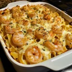 Garlic Parmesan Shrimp Fettuccine Bake 30 Minutes Easy Delicious