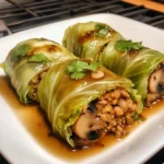 Garlic Soy Napa Cabbage Rolls 4 Servings Easy Delicious