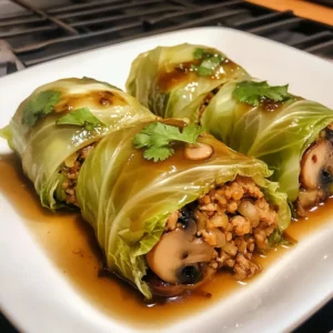 Garlic Soy Napa Cabbage Rolls 4 Servings Easy Delicious