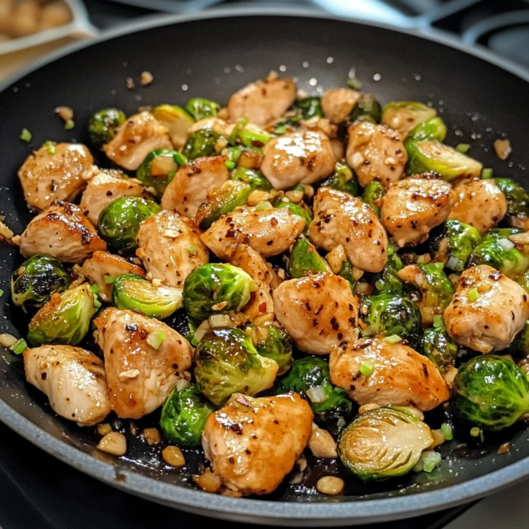 Honey Garlic Chicken and Brussels Sprouts Skillet - 30 Minutes Easy Delicious