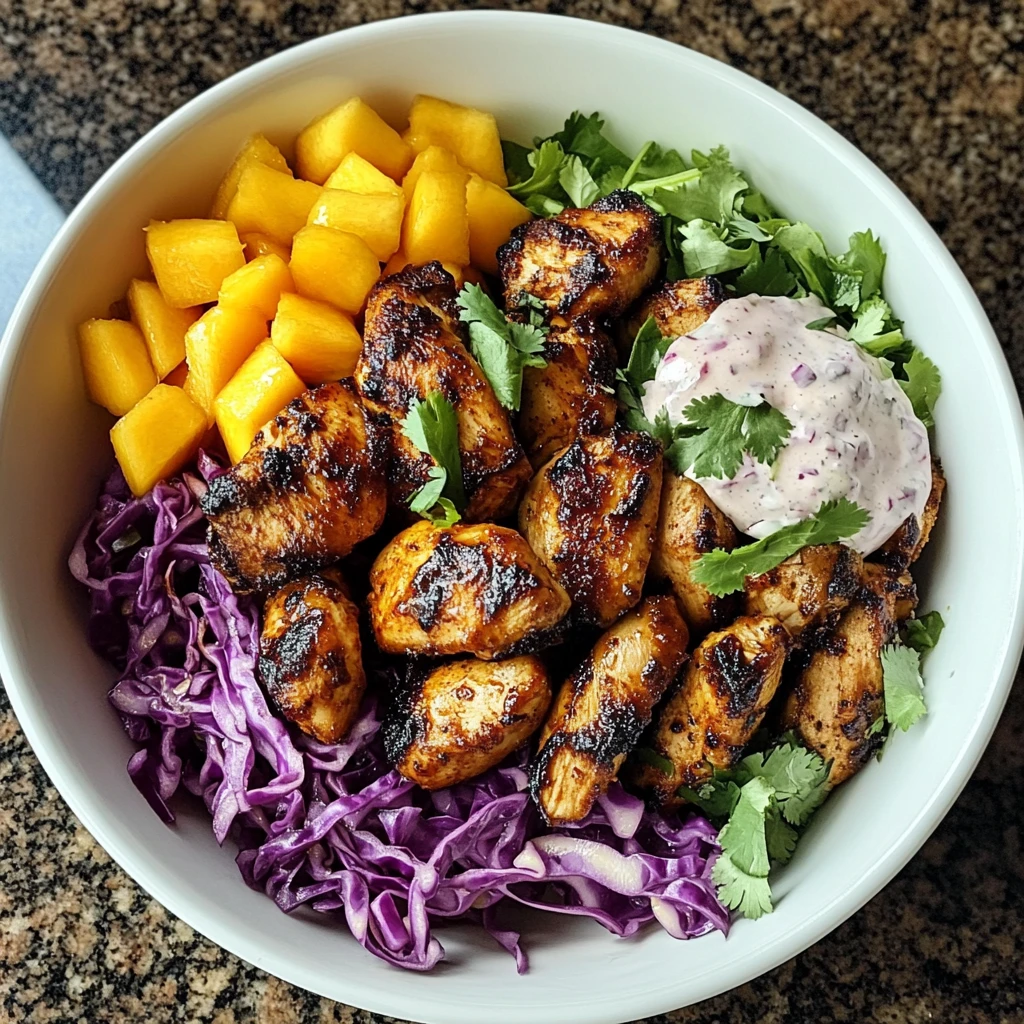 Jerk Chicken & Mango Slaw Bowls 4 Servings Easy Delicious