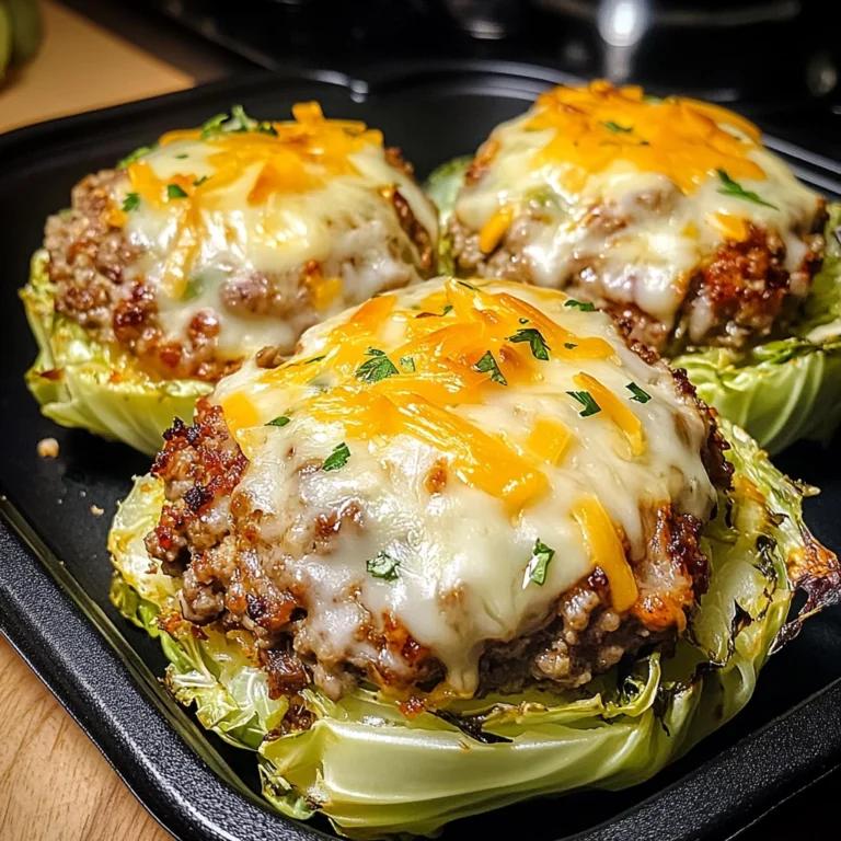 Oven-Baked Cabbage Burgers 4 Servings Easy Delicious