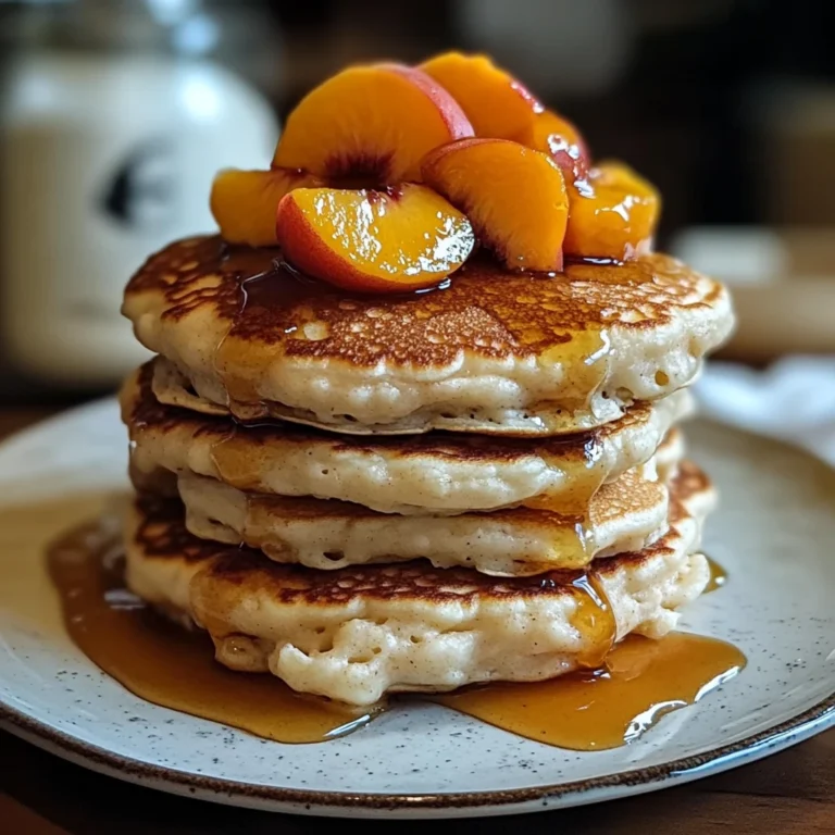 Peach Cobbler Pancakes 4 Servings Easy Delicious