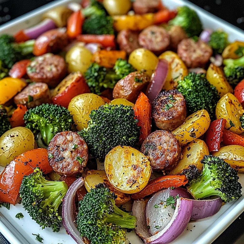Roasted Veggie and Chicken Sausage Sheet 30 Minutes Easy Delicious