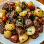 Slow Cooker Garlic Butter Beef Bites and Potatoes - 6 Steps