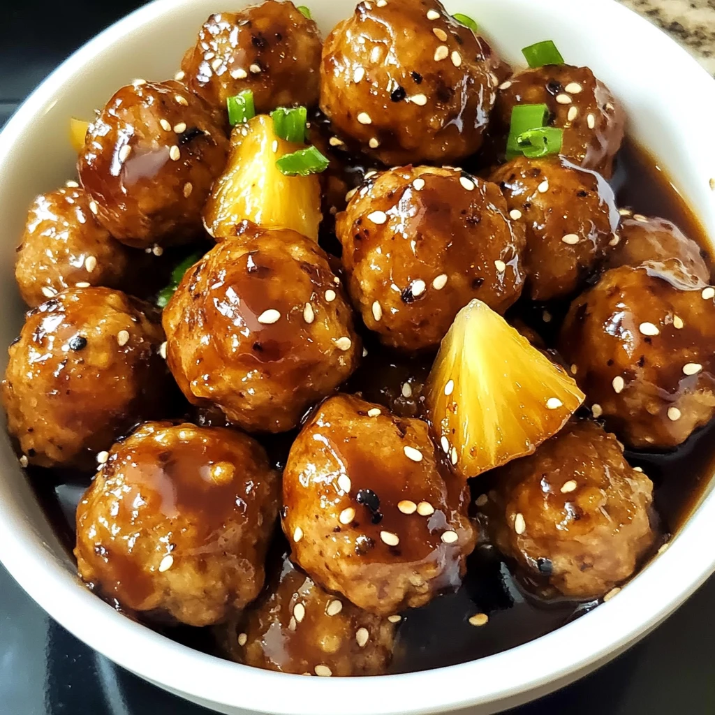 Slow Cooker Pineapple Teriyaki Meatballs 4 Servings Easy Delicious
