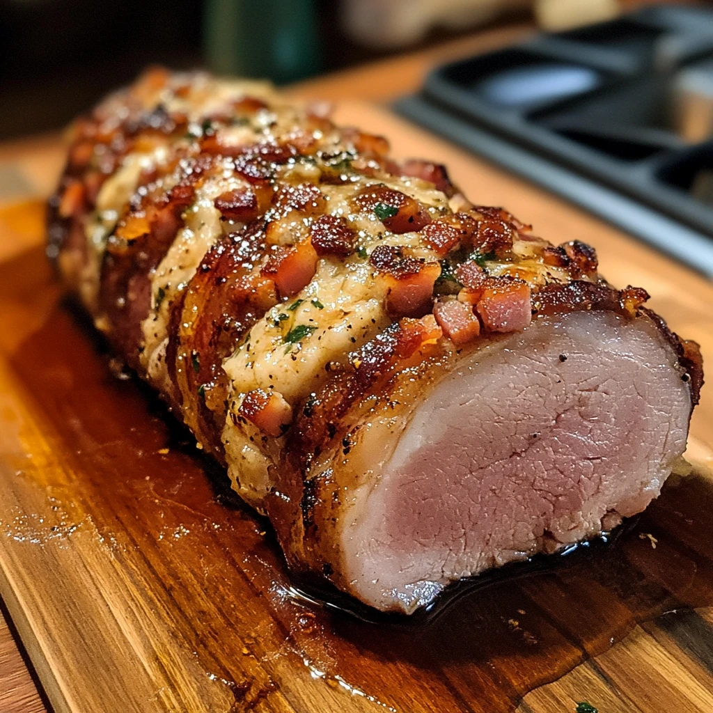 Smoky Bacon Parmesan Stuffed Pork Tenderloin 30 Minutes Amazing