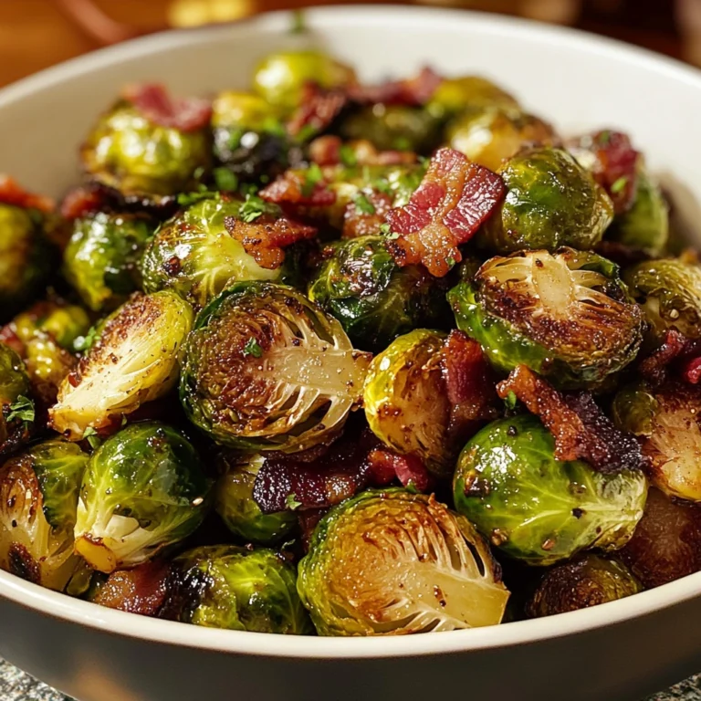 Air Fryer Brussels Sprouts Bacon 10 Minutes Easy Delicious