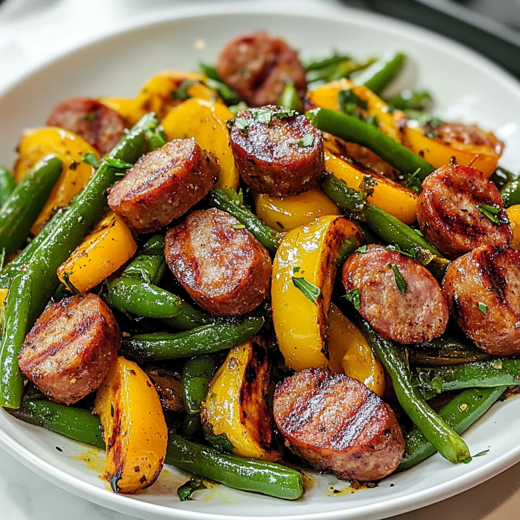 Air Fryer Sausage with Vegetables 15 Minutes Easy Delicious