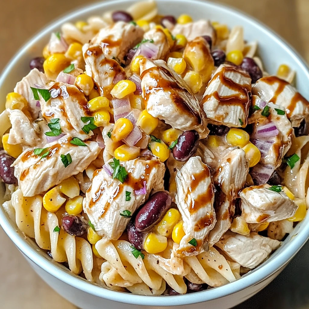 BBQ Chicken Pasta Salad 5 Steps Easy Delicious