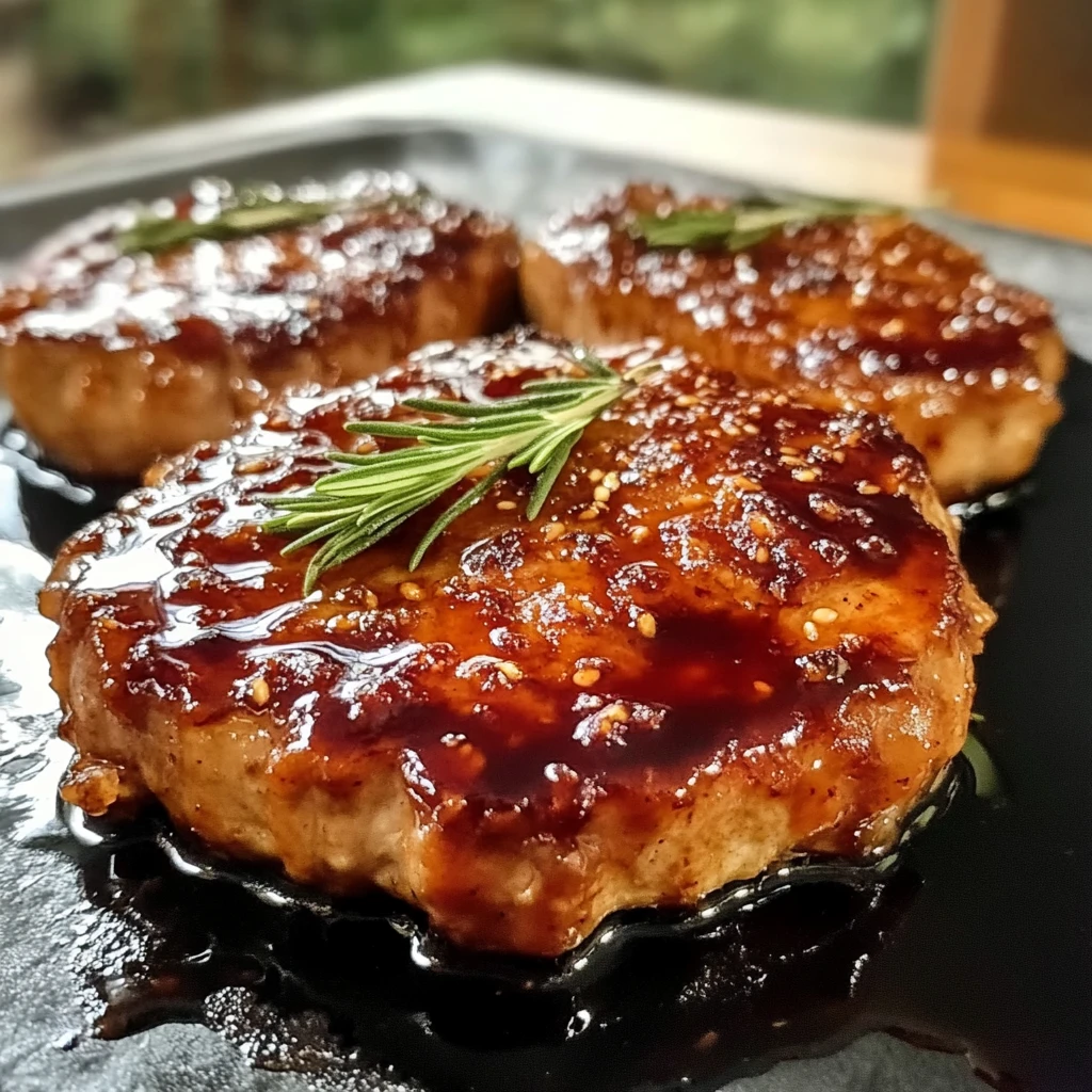 Bourbon Glazed Pork Chops 4 Servings Outstanding Delicious