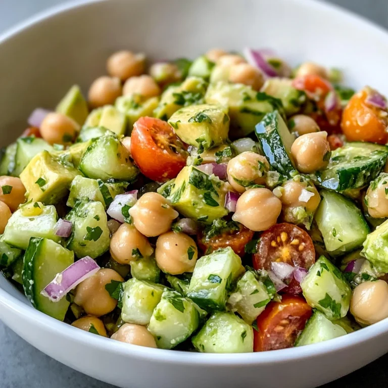 Chickpea Avocado Cucumber Salad 4 Servings Easy Delicious