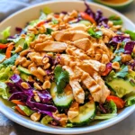 Crunchy Thai Chicken Salad with Peanut Dressing - 7 Ingredients Ultimate Delicious