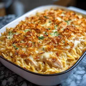 French Onion Chicken Orzo Casserole 30 Minutes Easy Delicious