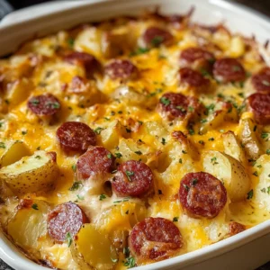 Kielbasa and Cheesy Potato Casserole 5 Steps Ultimate Delicious