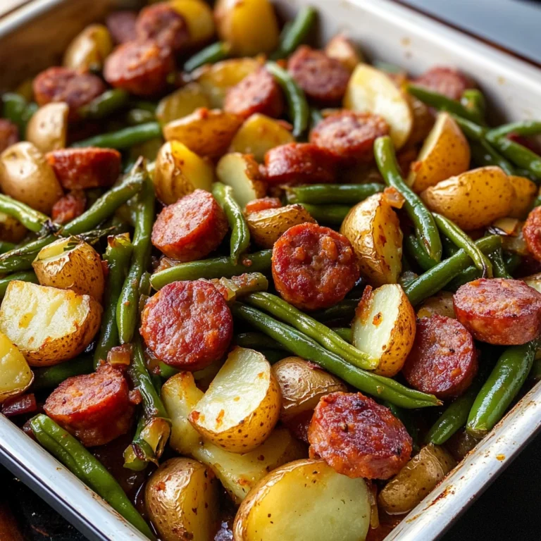 One Pan Sausage Green Beans and Potatoes 30 Minutes Easy Delicious
