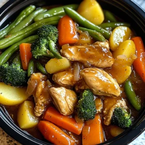 Slow Cooker Honey Garlic Chicken and Veggies 4 Servings Easy Delicious