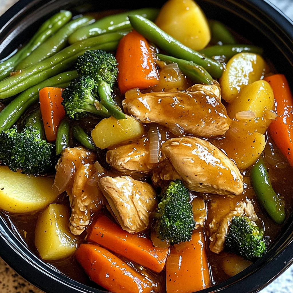 Slow Cooker Honey Garlic Chicken and Veggies 4 Servings Easy Delicious