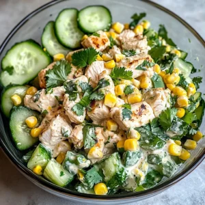 Street Corn Creamy Cucumber Chicken Salad 4 Servings Awesome Delicious
