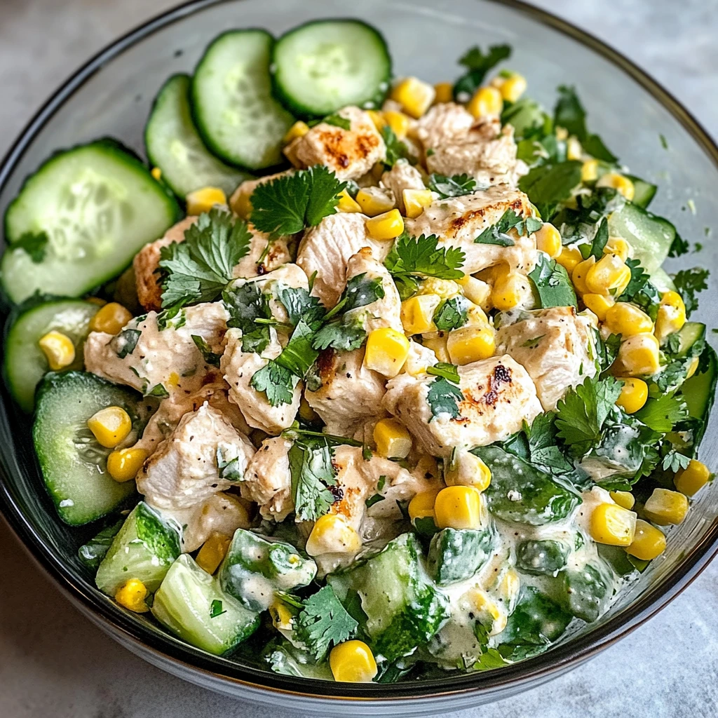 Street Corn Creamy Cucumber Chicken Salad 4 Servings Awesome Delicious