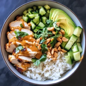 Thai Peanut Chicken Buddha Bowl 4 Servings Easy Delicious