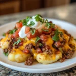 Air Fryer Crispy Loaded Taco Topped Smashed Potatoes