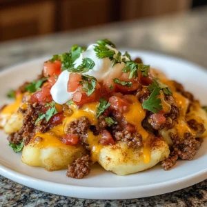 Air Fryer Crispy Loaded Taco Topped Smashed Potatoes